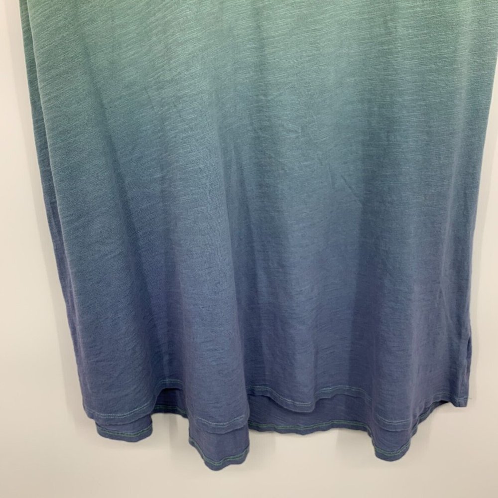 Umgee Dress Green Blue Ombre V Neck Short Sleeve Mini - Picture 5 of 9